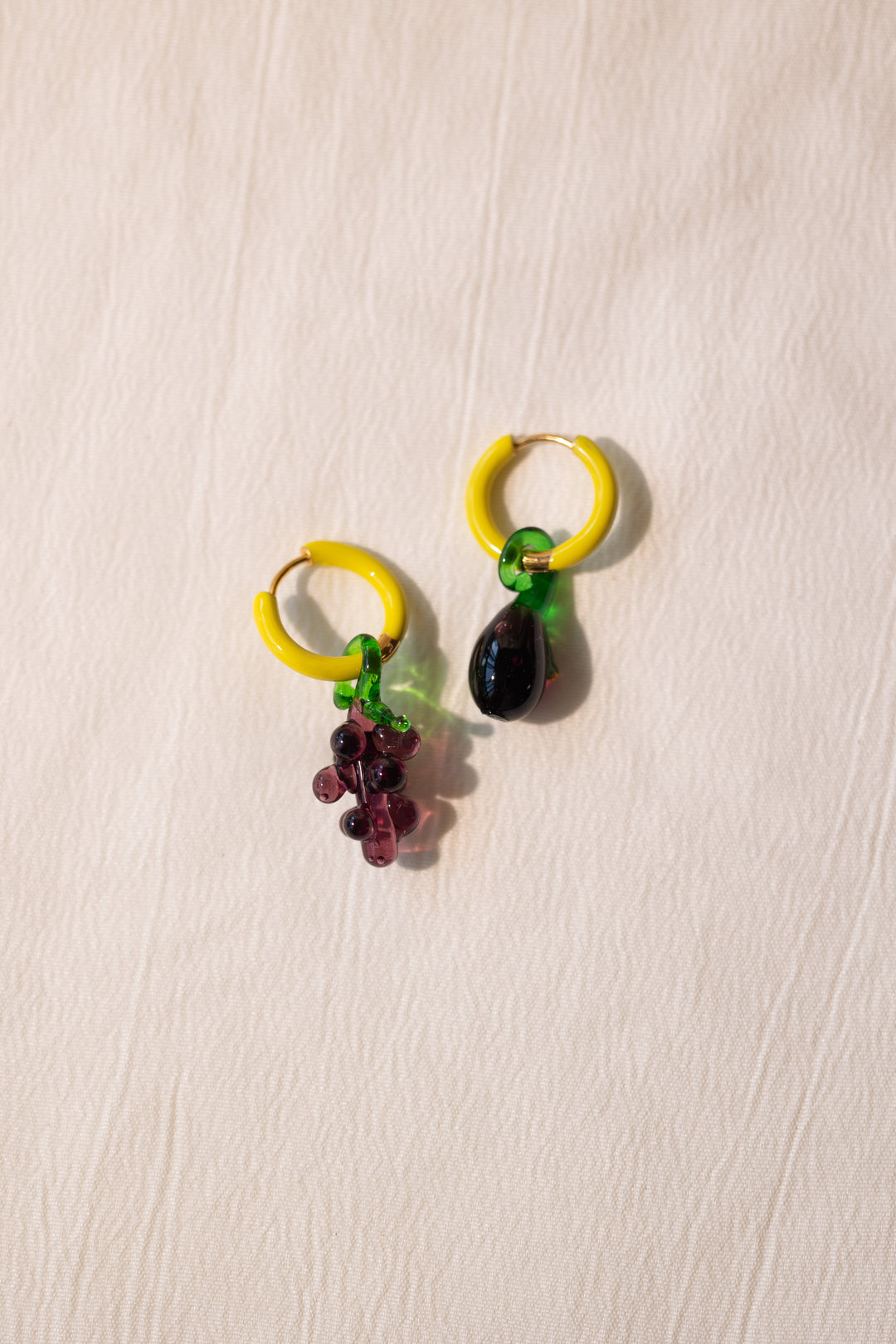 Grape and Eggplant Earrings