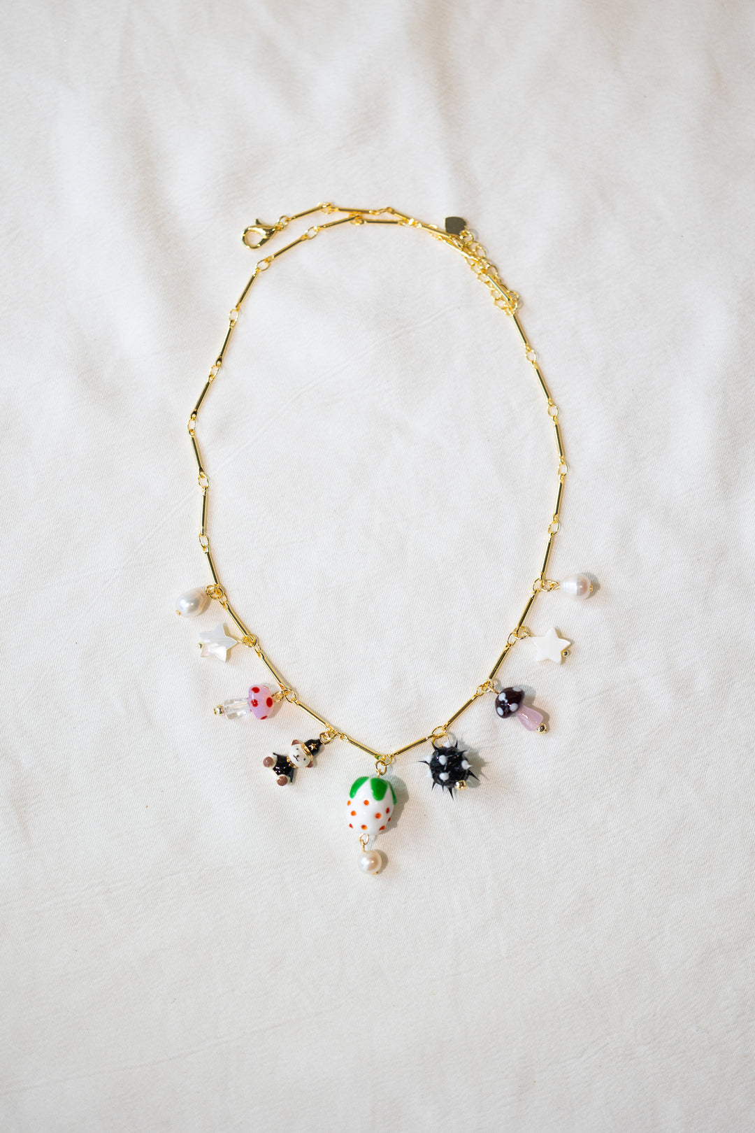 Playful Bear & Berry Bomb charms Necklace