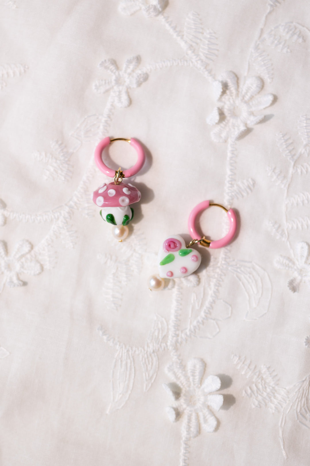 Pink Mushroom and Cake Earrings