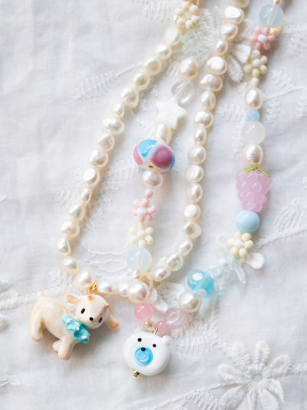 Little Lamb and Pearl Necklace