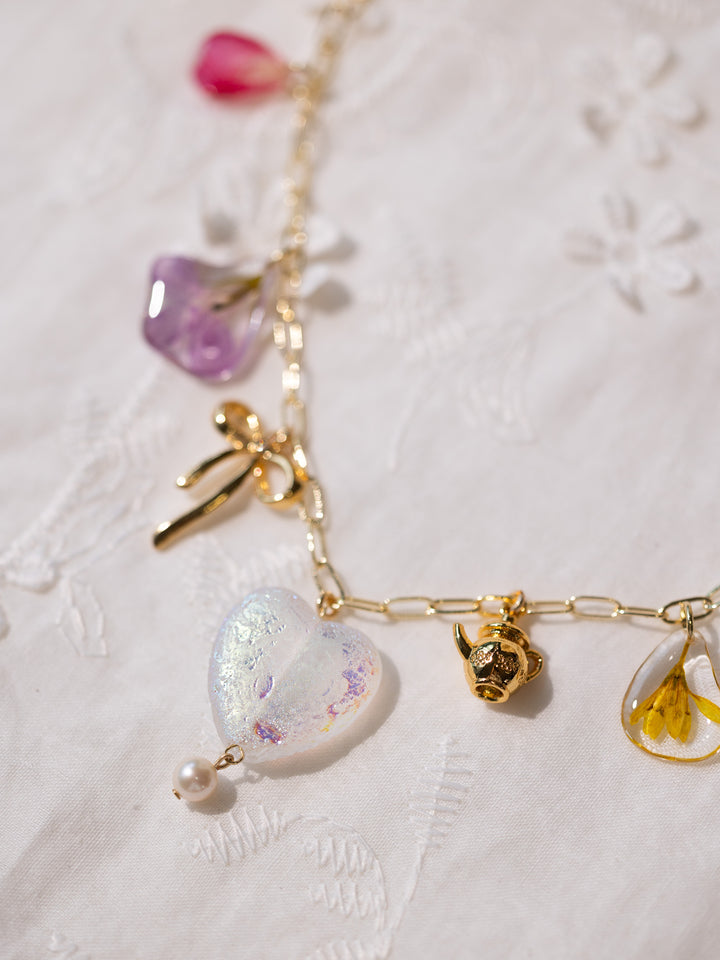 Magical Heart Garden charm Necklace