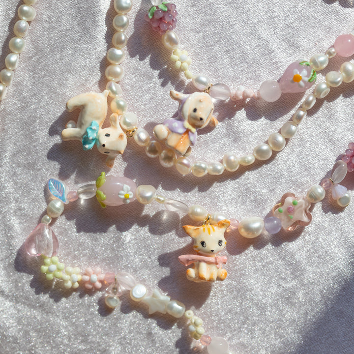 Little Lamb and Pearl Necklace