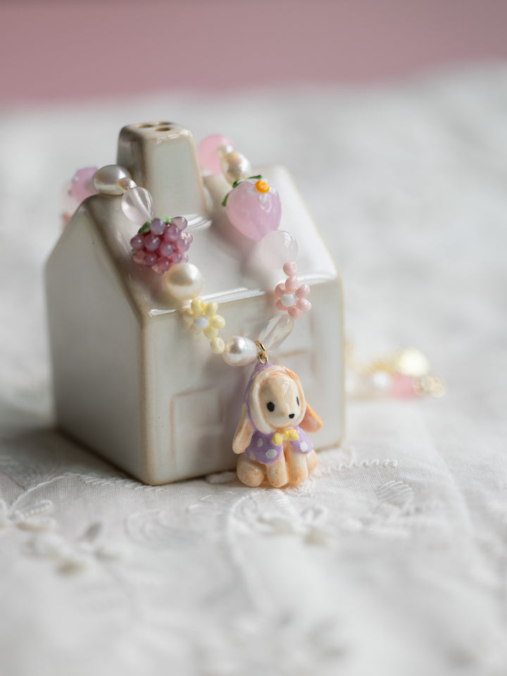 Polka Dot Dreamy bunny Necklace