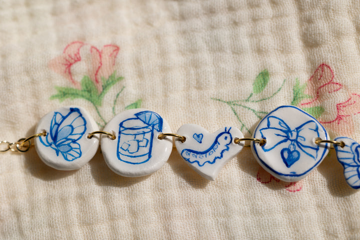 Romantic Garden Handpainted Clay Choker