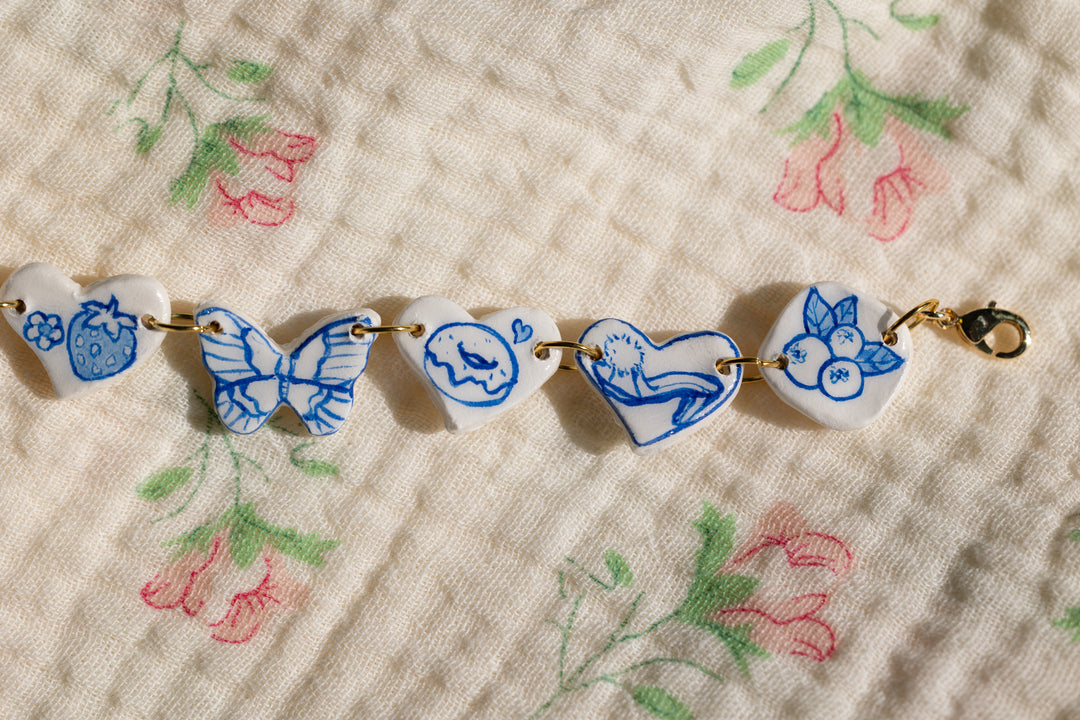 Romantic Garden Handpainted Clay Choker