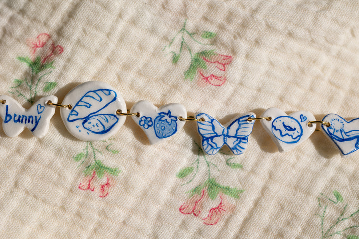 Romantic Garden Handpainted Clay Choker