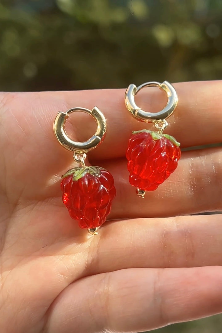 Dreamy raspberry earrings