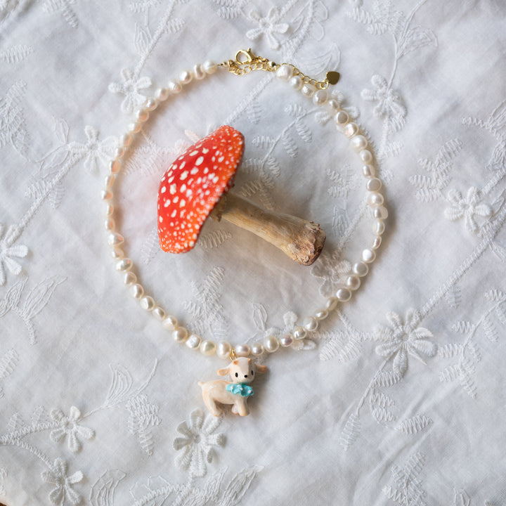 Little Lamb and Pearl Necklace