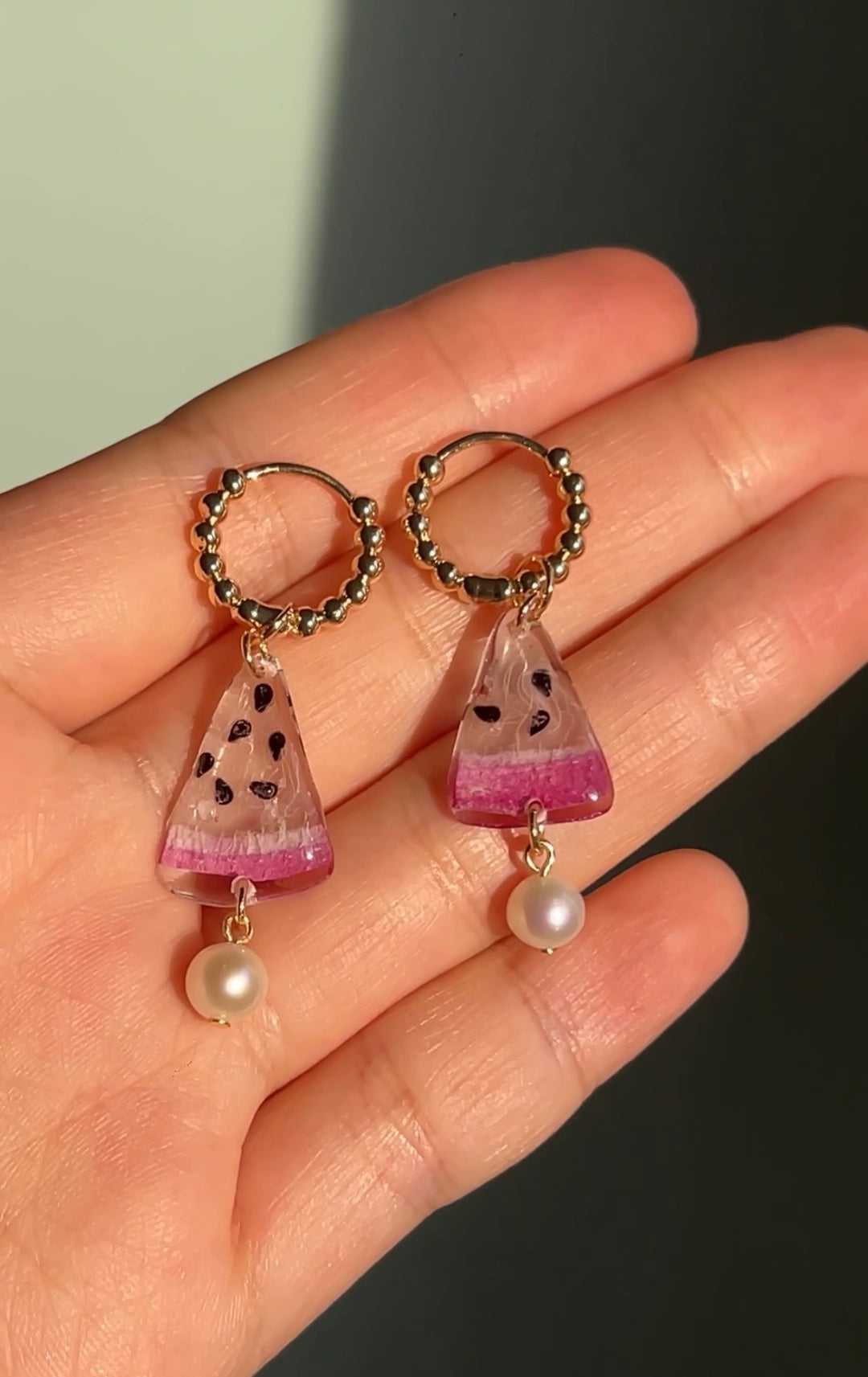 Dragon Fruit Pearl Earrings