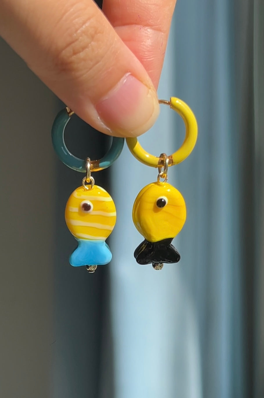 Mix and match colorful fish earrings