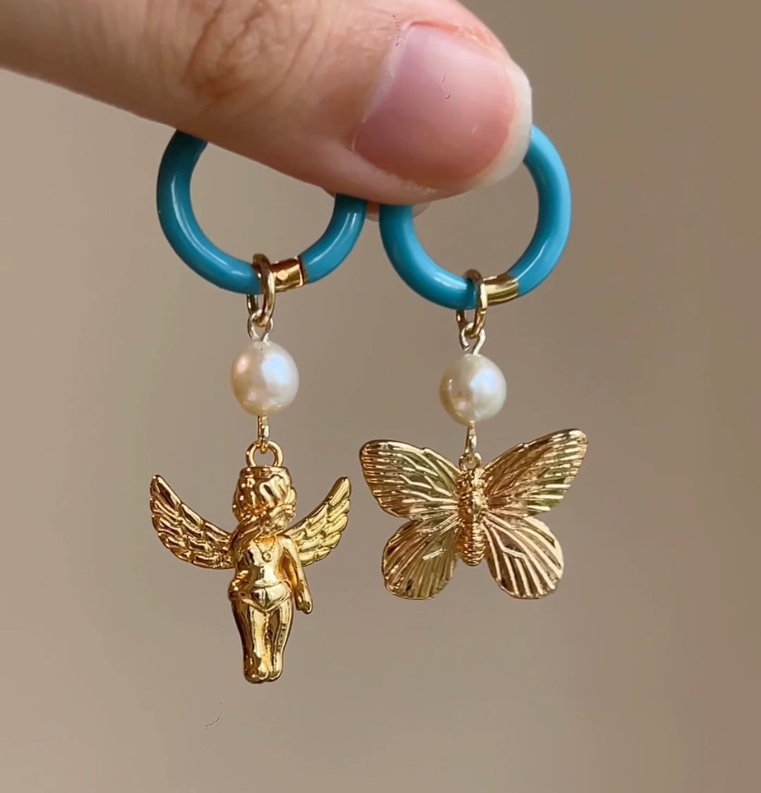 Angel and butterfly Earrings