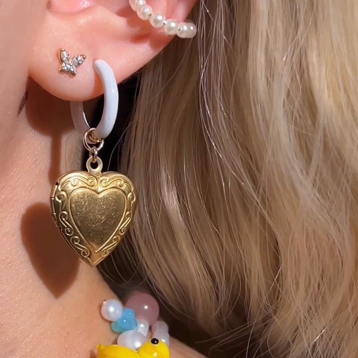 heart locket Earrings