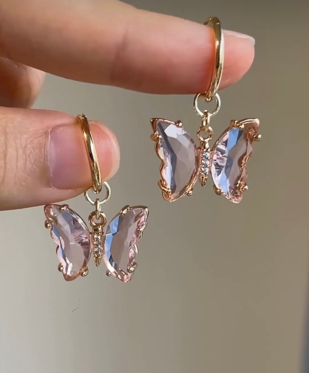 sparkling butterfly earrings