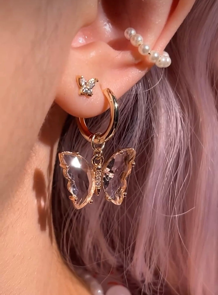 sparkling butterfly earrings