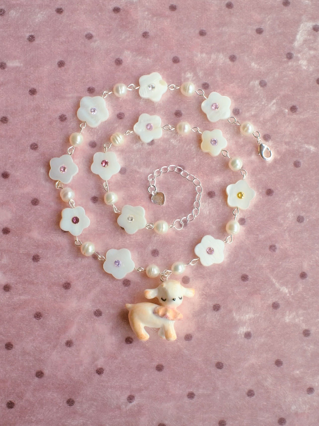 Pearl Blossom Lamb Necklace