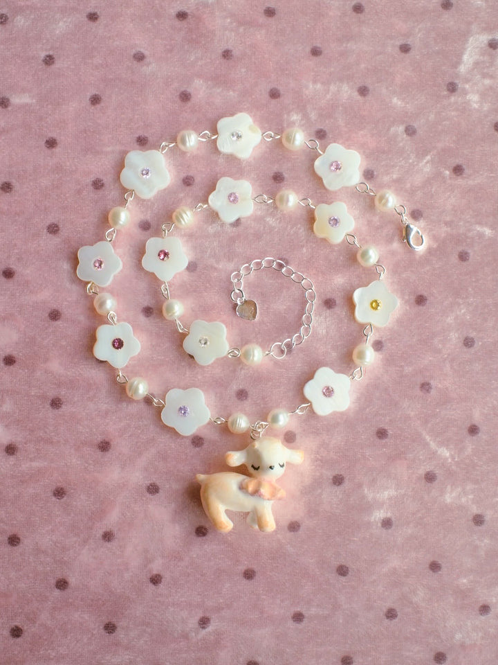 Pearl Blossom Lamb Necklace