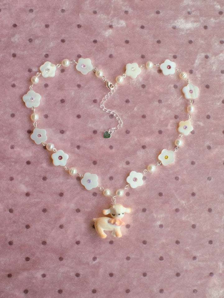 Pearl Blossom Lamb Necklace