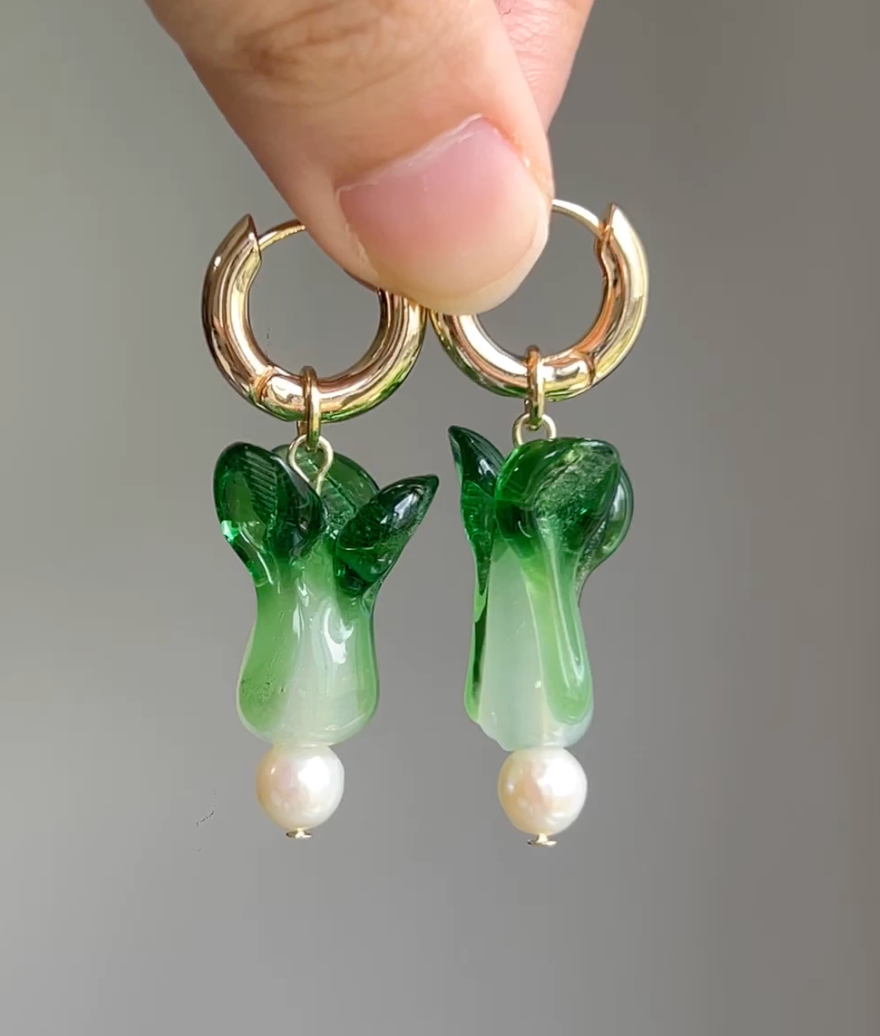 vegetable Lampwork Glass Earrings