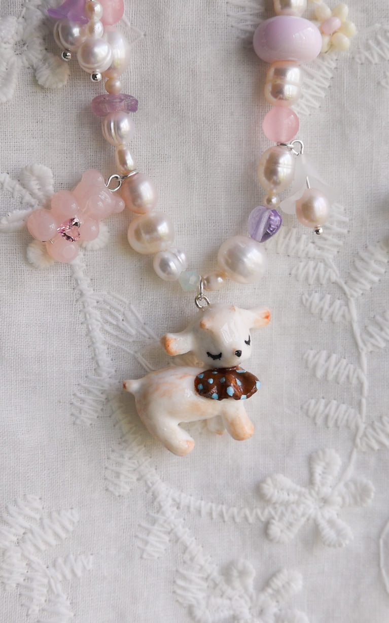 Cowprint Lamb necklace