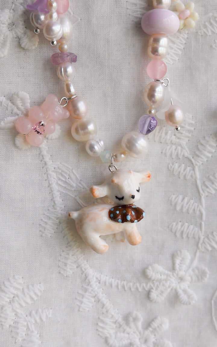 Cowprint Lamb necklace