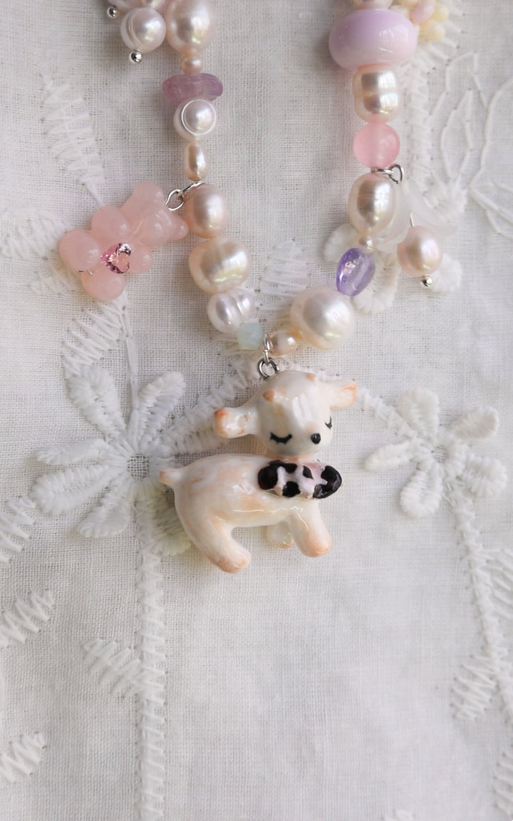 Cowprint Lamb necklace